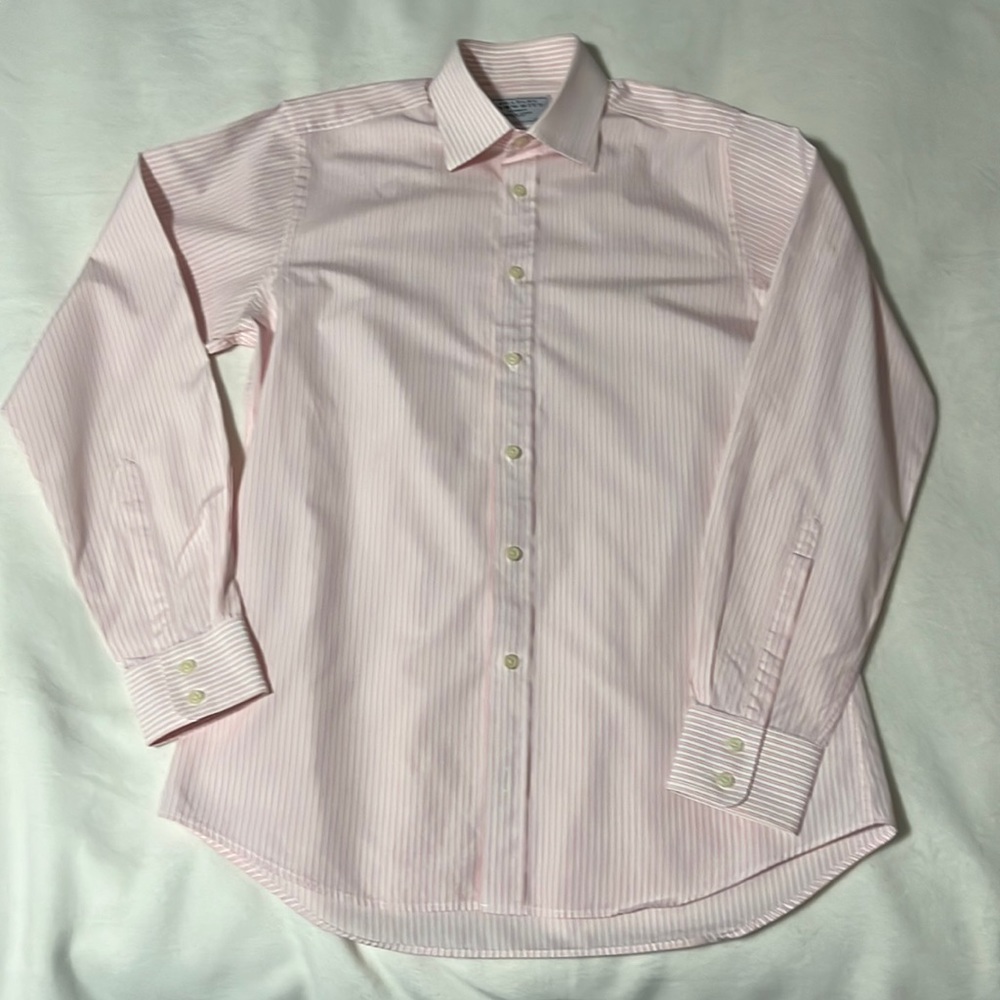 Men’s button down dress shirt. Sz 15.5/35 pink & white
